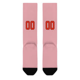 Custom Light Pink Orange Red Knee-High Sock