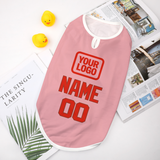 Custom Light Pink Orange Red Pet Vest