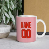 Custom Light Pink Orange Red Mug