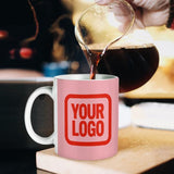 Custom Light Pink Orange Red Mug