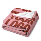 Custom Light Pink Coral Red Blanket