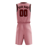 Custom Light Pink Coral Red Basketball Set