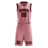 Custom Light Pink Coral Red Basketball Set