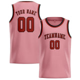 Custom Light Pink & Coral Red Colors Design Sports Basketball Jersey