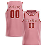 Custom Light Pink & Coral Red Colors Design Sports Basketball Jersey
