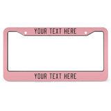 Custom Light Pink Black License Plate Frame