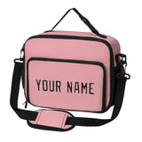Custom Light Pink Black Lunch Bag