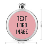 Custom Light Pink Black Hip Flask