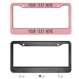 Custom Light Pink Black License Plate Frame