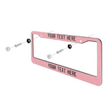 Custom Light Pink Black License Plate Frame