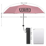 Custom Light Pink Black Automatic Umbrella