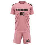 Custom Light Pink Brown Soccer Jersey
