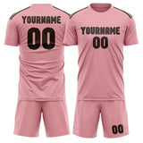 Custom Light Pink Brown Soccer Jersey