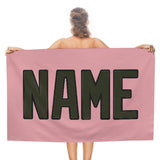 Custom Light Pink Olive Beach Towel