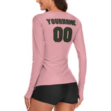 Custom Light Pink Olive Women's Long-Sleeve Shirt
