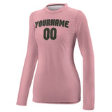 Custom Light Pink Olive Women's Long-Sleeve Shirt