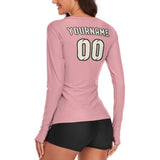 Custom Light Pink Cream Women's Long-Sleeve Shirt