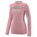 Custom Light Pink Cream Women's Long-Sleeve Shirt