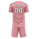 Custom Light Pink Cream Soccer Jersey