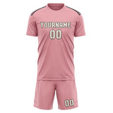 Custom Light Pink Cream Soccer Jersey
