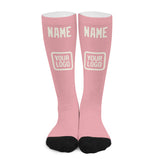 Custom Light Pink Cream Knee-High Sock