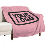 Custom Light Pink Black Blanket