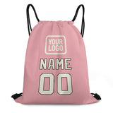 Custom Light Pink Cream Drawstring Bag
