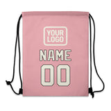 Custom Light Pink Cream Drawstring Bag