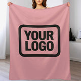 Custom Light Pink Black Blanket