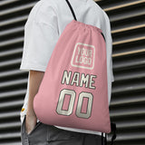 Custom Light Pink Cream Drawstring Bag