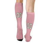 Custom Light Pink Cream Knee-High Sock