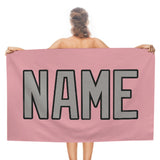 Custom Light Pink Gray Beach Towel