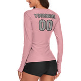 Custom Light Pink Gray Women's Long-Sleeve Shirt