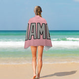 Custom Light Pink Gray Beach Towel