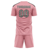 Custom Light Pink Gray Soccer Jersey