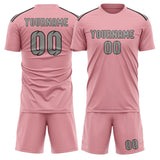 Custom Light Pink Gray Soccer Jersey