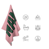 Custom Light Pink Green Beach Towel