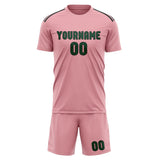 Custom Light Pink Green Soccer Jersey