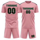 Custom Light Pink Green Soccer Jersey