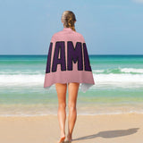 Custom Light Pink Purple Beach Towel