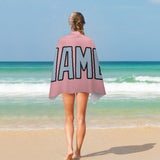 Custom Light Pink Light Blue Beach Towel