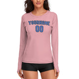Custom Light Pink Sky Blue Women's Long-Sleeve Shirt