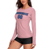 Custom Light Pink Sky Blue Women's Long-Sleeve Shirt