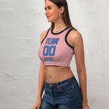 Custom Light Pink Sky Blue Sleeveless Tank Top