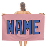 Custom Light Pink Sky Blue Beach Towel