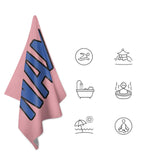 Custom Light Pink Sky Blue Beach Towel