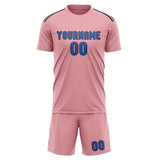 Custom Light Pink Sky Blue Soccer Jersey
