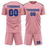 Custom Light Pink Sky Blue Soccer Jersey