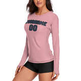 Custom Light Pink Blue Women's Long-Sleeve Shirt