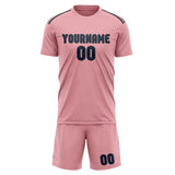 Custom Light Pink Blue Soccer Jersey